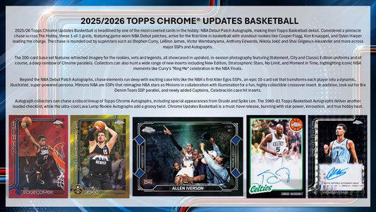 2025/26 Topps Chrome Update Series Basketball Blaster Box