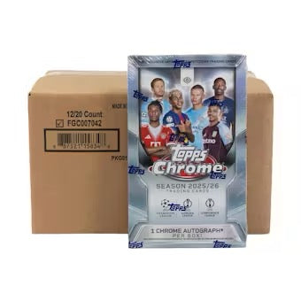 2025/26 Topps Chrome UEFA Club Competitions Soccer Hobby 12-Box Case